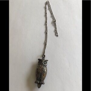 Olde Sterling Repousse Owl Necklace High Detail
